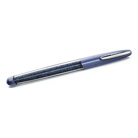 Bolígrafo Swarovski Lapicera Rollerball Crystalline Cromado Azul