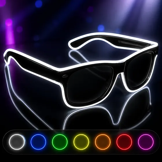 Anteojos Led Cotillon Lentes Luces Luminosos Risky Fiesta X1