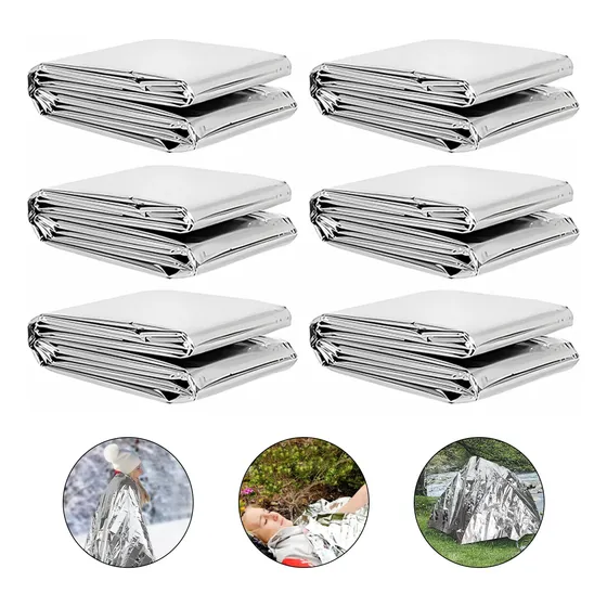 6 Uds Manta Termica Emergencia Supervivencia 140x210 Camping