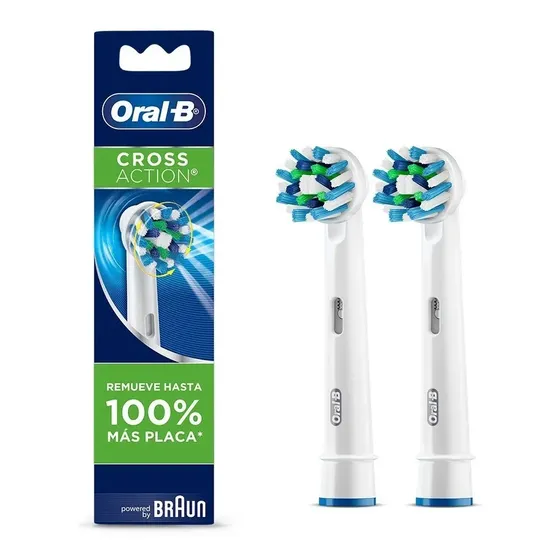 Pack X2 Repuestos Cabezales Dentales Pro Cross Action Oral B