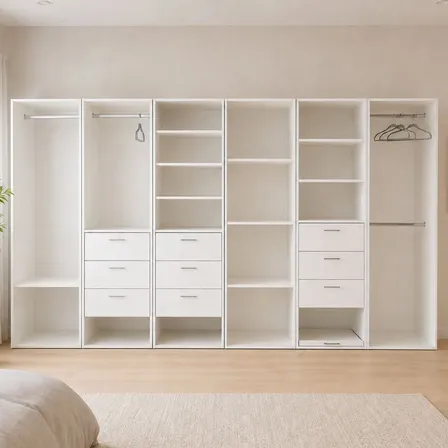 Modulo Vestidor, Placard 50cm Ancho, Arme Su Propio Vestidor Blanco