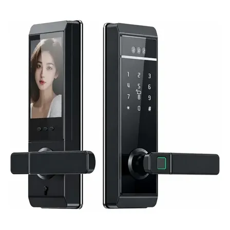 Cerradura Inteligente Huella Digital App Wifi Control Remoto Negro Pantalla Digital Facial