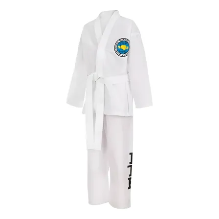 Dobok Taekwondo Itf Dragon Negro Adultos T 7-8-9 + Cinto Bco