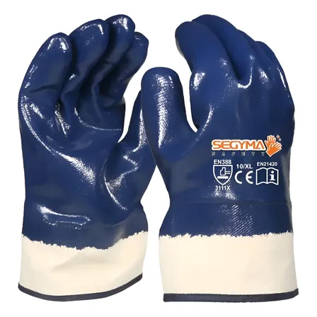 Guante Nitrilo Azul Puño De Lona Pack X 12 Pares