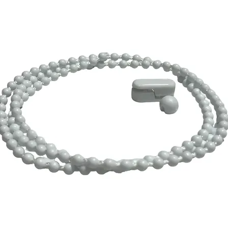 Cadena Plástica Cortinas Rollers 5 Mts. Con Tope Y Union Blanco