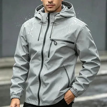 Campera Estilo Militar Hombre Con Cierre Cuello Alto Múltiples Bolsillos Gris L