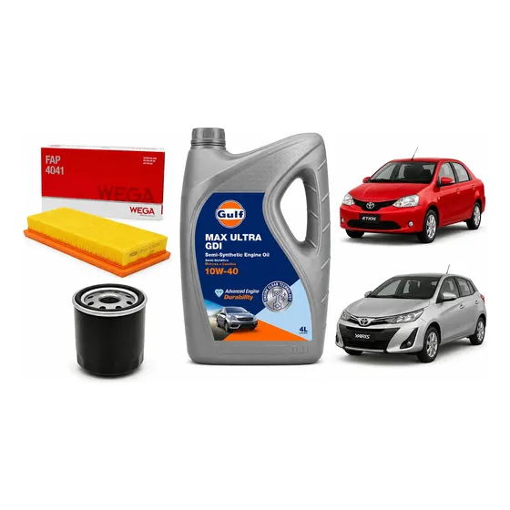 Kit Filtros Y Aceite Gulf Max Ultra 10w40 Toyota Etios Yaris