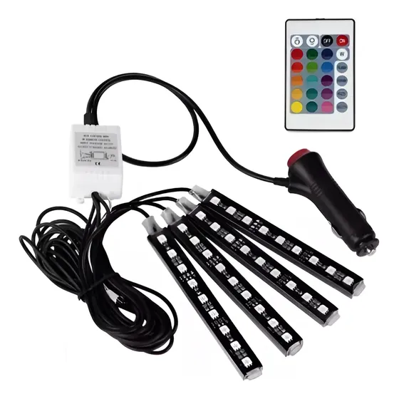 Tira Luces Led Rgb Multicolor Interior Auto Audioritmica 12v