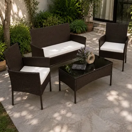 Set De Jardin De Sillones Ratan + Mesa
