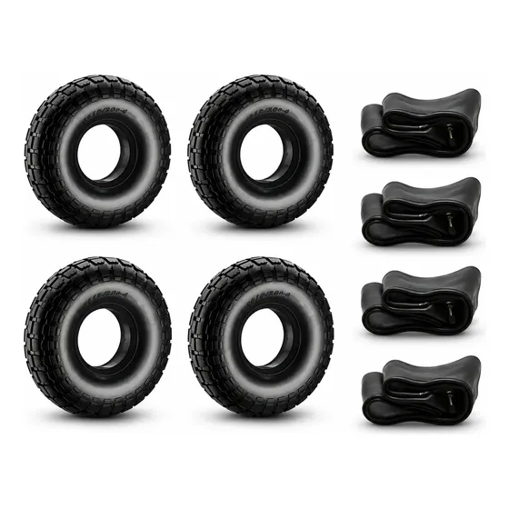 Kit 4 Cubiertas + Camaras 350-410x4 Mini Cuatri Motos Coyote