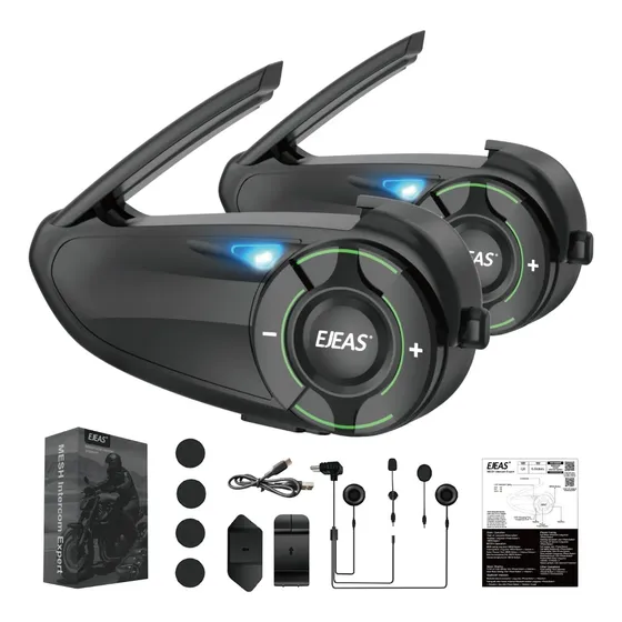 Ejeas Q8 Intercomunicador Para Casco De Moto 2pcs