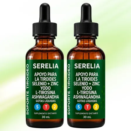 Serelia Gotas Soporte Tiroideo Yodo L-tirosina 30ml Pack 2x1 Menta
