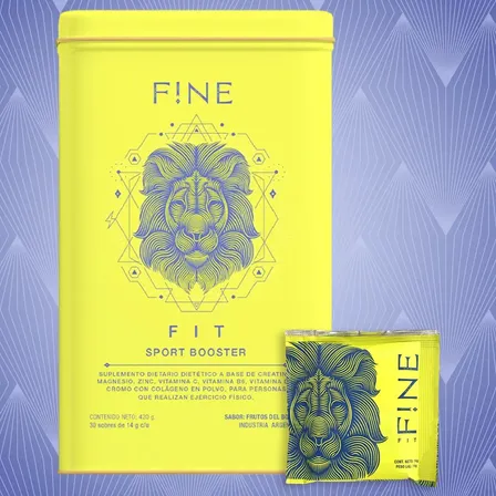 Colageno y Creatina Fine Deportiva Fit en polvo sabor Frutos del bosque x 300g 30 un