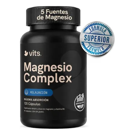 Magnesio Complex 120 Cápsulas Suministro Para 2 Meses 5 Fuentes De Magnesio Bisglicinato Citrato Gluconato Lactato Óxido