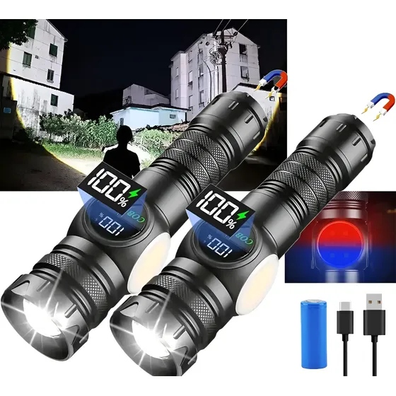 Linterna Táctica Led Recargable 2305 Para Pesca Y Caza 2 Piezas