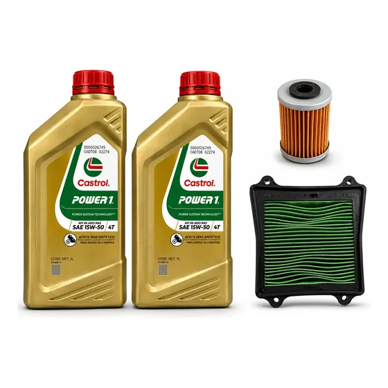 Kit Service Dominar 400 Castrol 15w50 + Filtros Motos Coyote