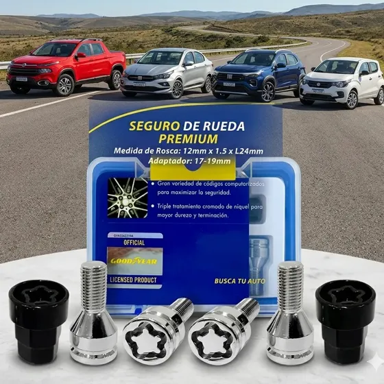 Tuercas Antirrobo Para Fiat Cronos Toro Pulse Mobi Punto