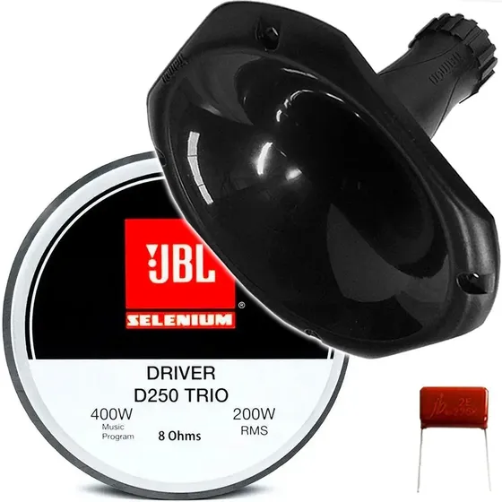 Combo Audio Car Driver Jbl D250 Trio + Corneta + Capacitor