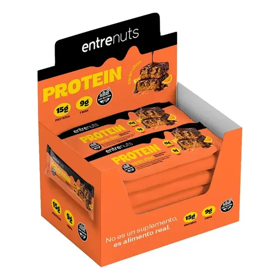 Barras Proteicas Entrenuts X10 Unidades Sabor Naranja Choco