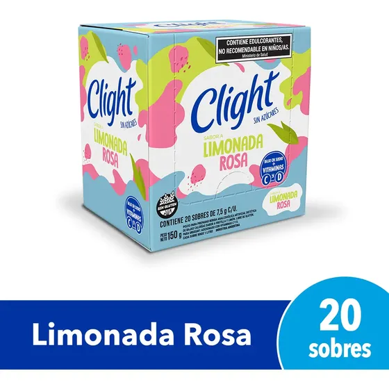 Jugo En Polvo Clight Limonada Rosa Caja x 20 Sobres