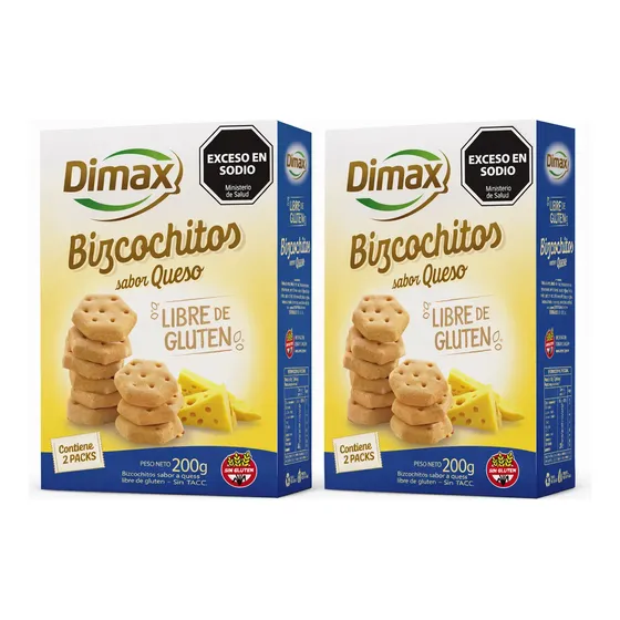 Bizcochitos Sabor Queso Dimax Sin Tacc X 200g - Pack X 2 U