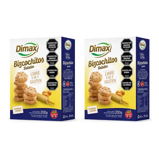 Bizcochitos Salados Dimax Sin Tacc X 200g - Pack X2 Unidades