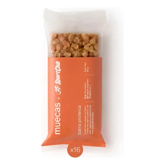 Barras De Cereal Muecas SportClub Proteica 16u. x 50 g. Chocolate