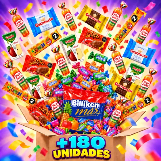 Combo Golosinas Cumpleaños Infantiles 20 Chicos +180 U