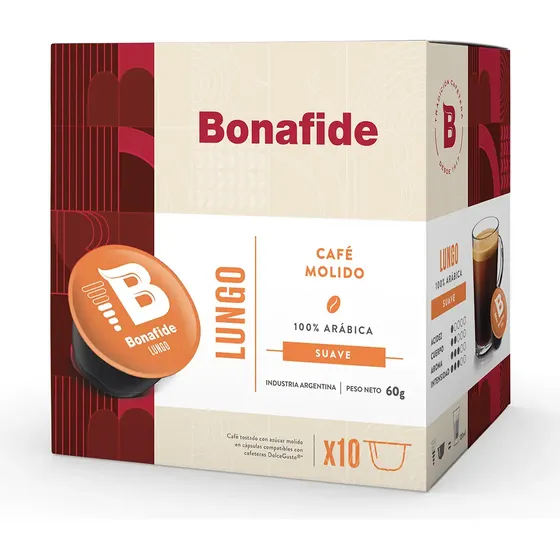 Nuevas! 10 Capsulas Cafe Lungo Bonafide Dolce Gusto