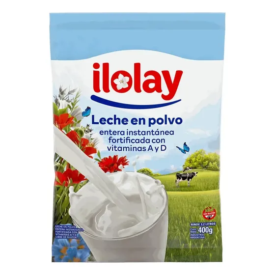 Leche En Polvo Entera Ilolay Instantanea Sin Tacc X 400 Gr