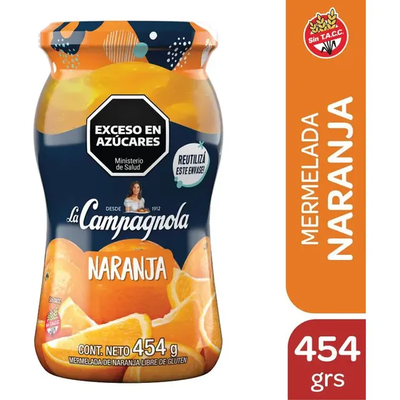 Mermelada La Campagnola Naranja X454gr Mas Fruta