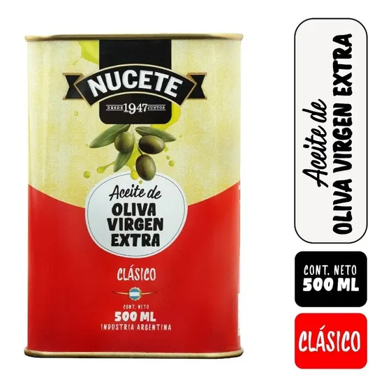 Aceite De Oliva Extra Virgen Nucete En Lata 500 Ml