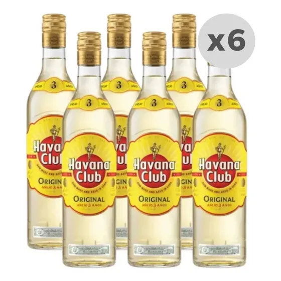 Ron Havana Club 3 Años Botella 750ml X6