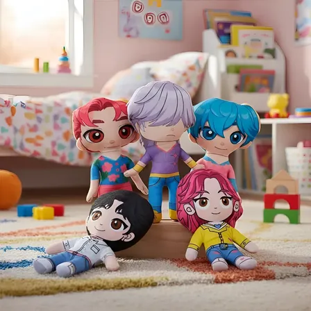 Combo Muñeco Peluche Guerreras Kpop Saja Boys Huntrix Saja Boys X 3 Personajes