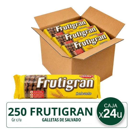 Pack X 24 Frutigran Salvado Galletitas Granix X 250gr