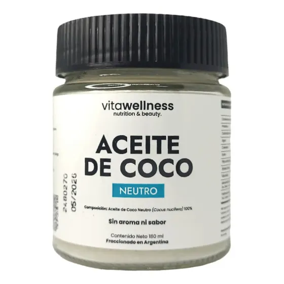 Aceite De Coco Neutro X 180 Ml Vitawellness