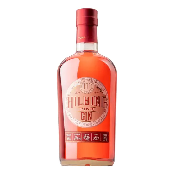 Gin Hilbing London Pink 750 ml Con Enebro Citricos Frutillas Argentina