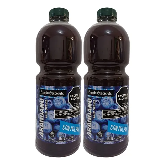 Jugo Arandano Cuarto Creciente Pulpa Stevia Sin Tacc 1.5l X2