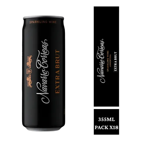 Vino Espumante Navarro Correas Extra Brut Lata 355ml X18
