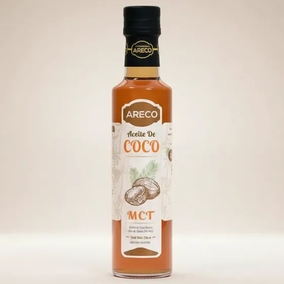 Aceite Coco Neutro Mct Areco Sin Tacc 250ml Botella Vidrio