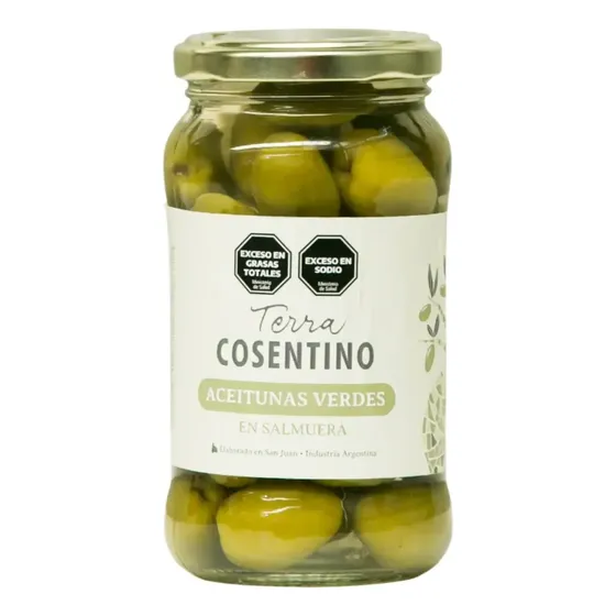 Aceitunas Verdes Enteras 370 Grs Terra Consentino San Juan