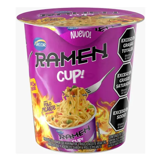 Nuevo! Ramen Cup Arcor Sabor Pollo Picante 65g Instantaneo
