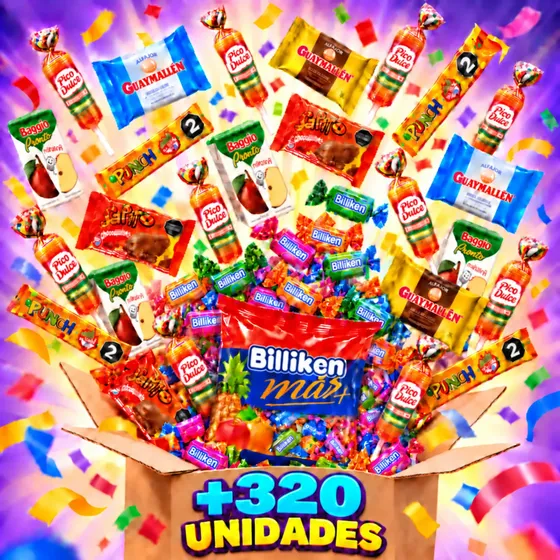 Combo Golosinas Cumpleaños Infantiles 40 Chicos + 320u
