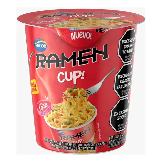 Nuevo! Ramen Cup Vaso Arcor Sabor Carne X 65g