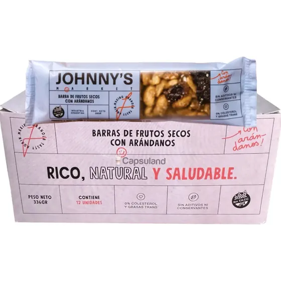 Caja 12 Barras Peanut, almond, and cranberry Johnny's Market