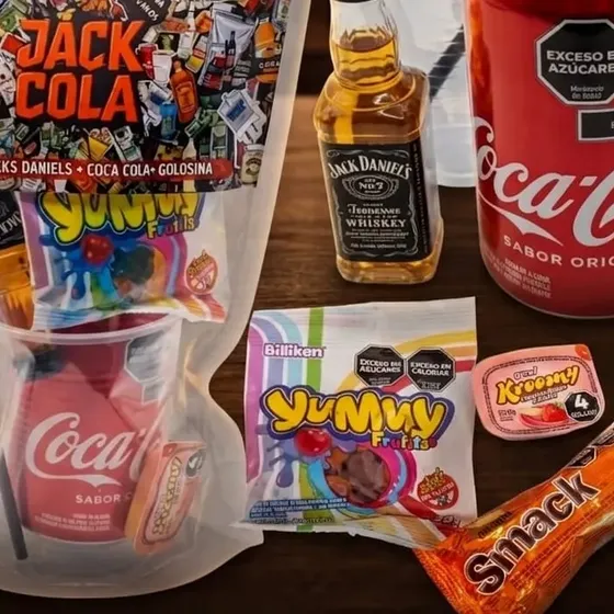 Kit Jack Cola - Whisky Jack Daniels + Coca Cola + Golosinas