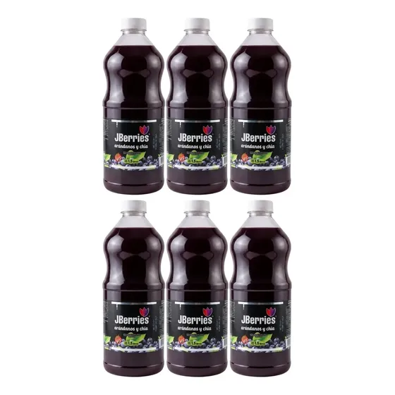 Jugo De Arandanos 6x1.5l Con Chia Jberries