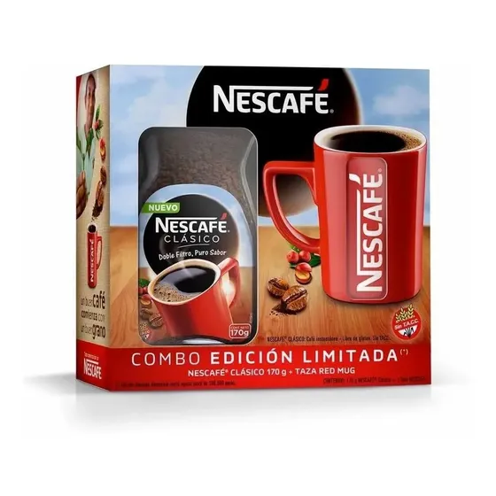 Combo Nescafe Dolca Clasico 170g + Taza Roja De