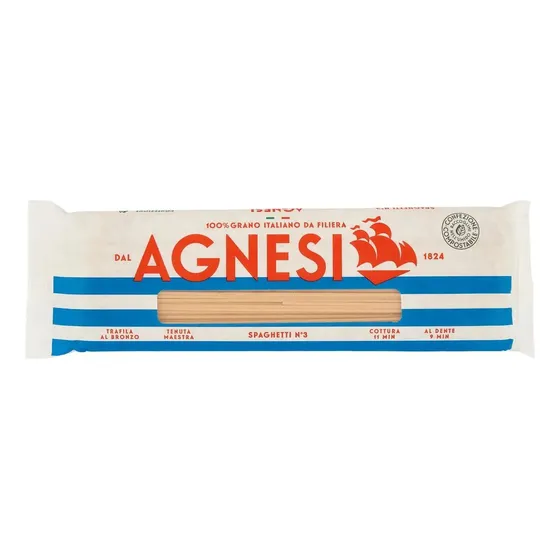Pasta Italiana Agnesi N.3 Spaghetti Trafila Al Bronzo 500grs