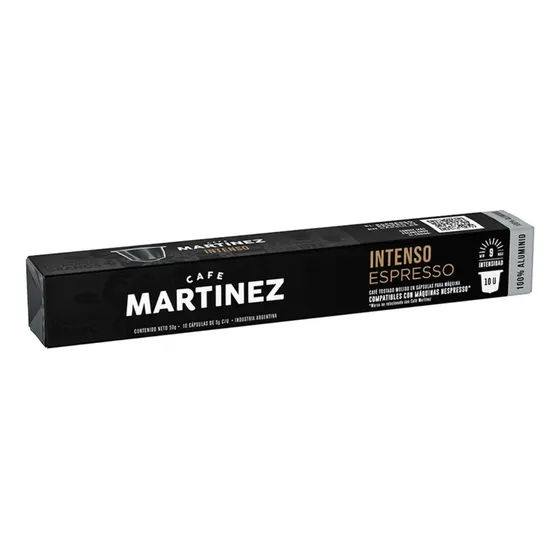 Café En Cápsula Tostado Molido Intenso Café Martínez Compatible Nespresso X 10 Unidades